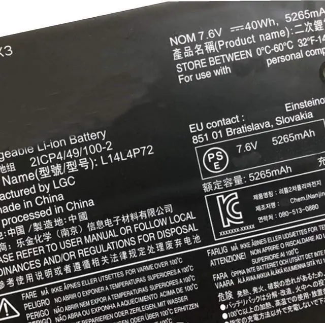 Alt view image 2 of 5 - SUNNEAR L14L4P72 Battery Replacement for Lenovo Ideapad Yoga 700-11ISK Yoga 3-1170 Series Laptop 5B10K10215 5B10J46130 5B10K10176 5B10K10166 L14L4P71 L14M4P71 L14M4P73 7.6V 5265mAh 40Wh