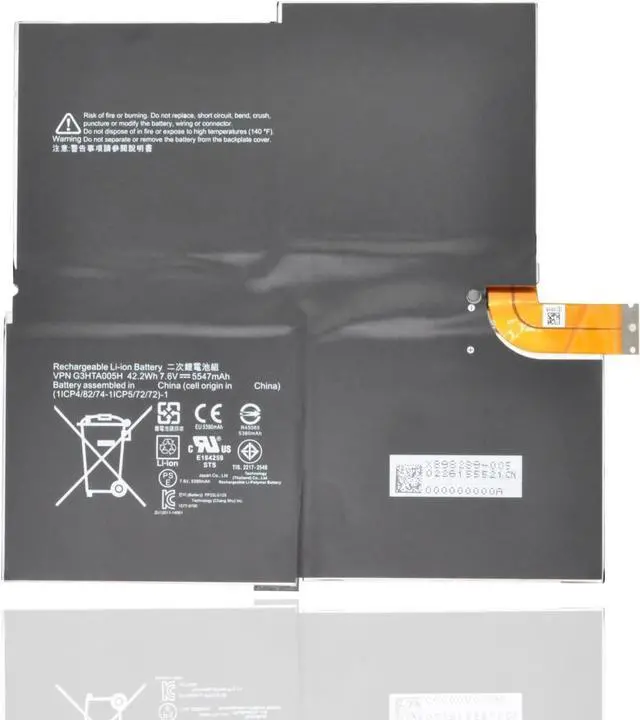 Main image of CQCEO G3HTA005H G3HTA009H Tablet Battery for Microsoft Surface PRO 3 1631 Series 1577-9700 MS011301-PLP22T02 7.6V 42.2Wh 5547mAh
