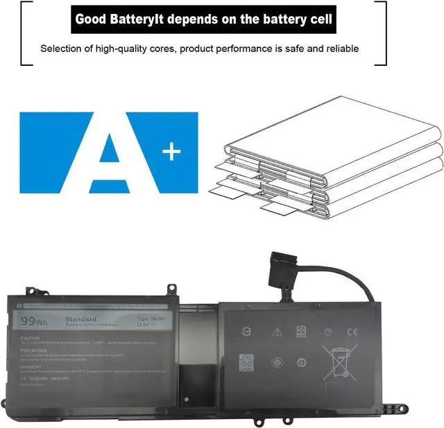 Alt view image 5 of 6 - 99WH 9NJM1 Battery for Dell Alienware 15 R3 R4 17 R4 R5 P31E P69F P31E001 P31E002 P69F001 P69F002 ALW17C-D1738 D1748 D1758 D1848 D2738 D2748 D2758 R1748 Notebook 0546FF 0HF250 44T2R HF250 MG2YH 0MG2YH