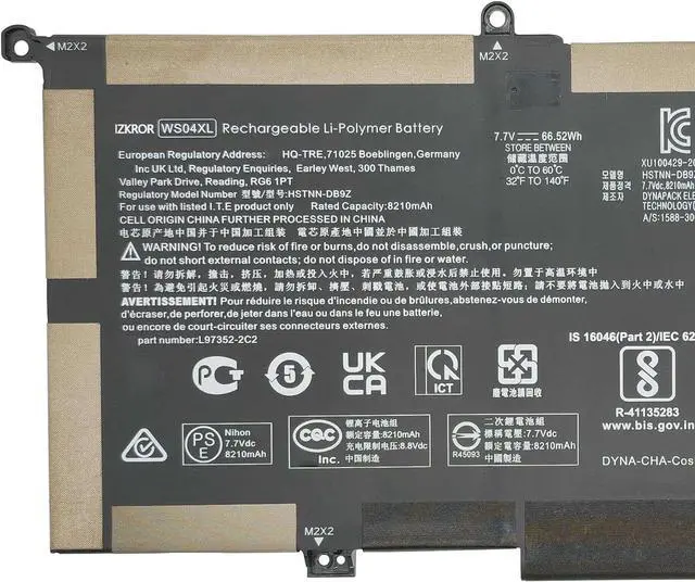 Alt view image 2 of 5 - IZKROR WS04XL 66.52Wh Battery Replacement for HP Spectre x360 14 14-ea 14-ea0002ni 14-ea0002nx 14t-ea000 / Pavilion Gaming 15-EC1025LA Series Laptop HSTNN-DB9Z L97352-2D1 L97357-005 WSO4XL 7.7V