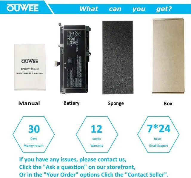 Alt view image 7 of 7 - OUWEE ZG04XL Laptop Battery Compatible with HP ZBook Studio X360 G5 Elitebook1050 G1 Series Notebook HSTNN-IB8I L07046-855 L07352-1C1 15.4V 64Wh 4155mAh 4-Cell