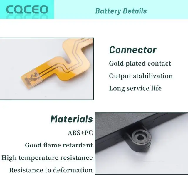 Alt view image 2 of 7 - CQCEO EB-BT670ABA EB-BT670ABE Laptop Battery for Samsung Galaxy View 18.4" SM-T670 SM-T677A Series AA2GA26BS AA2GC05BS AA2H305BS AA2GB07BS AA2GB07B AA1G907KS AA1GA02BS AA2GC16BS 11.34V 64.64Wh