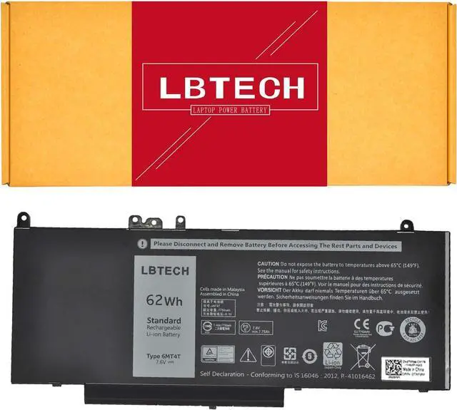 Main image of LBTECH 6MT4T Compatible Laptop Battery Replacement for Dell Latitude E5450 E5470 E5550 E5570 Notebook 15.6" Series 7.6V 62Wh