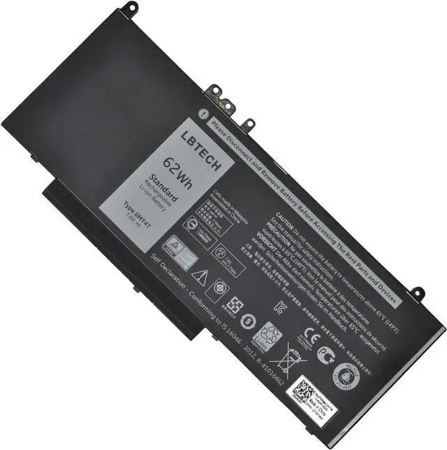 Alt view image 2 of 2 - LBTECH 6MT4T Compatible Laptop Battery Replacement for Dell Latitude E5450 E5470 E5550 E5570 Notebook 15.6" Series 7.6V 62Wh