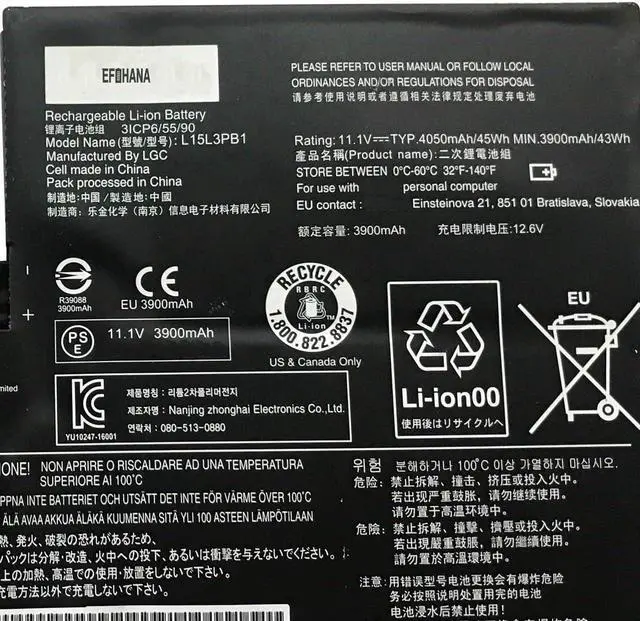 Alt view image 2 of 3 - L15L3PB1 Laptop Battery Replacement for N22 N22-10 N22-20 N22 N23 N23 Yoga Touch N42 N42-20 Chromebook S330 C330 2-in-1 Flex 11 Series Notebook L15M3PB1 11.1V 45Wh 4050mAh
