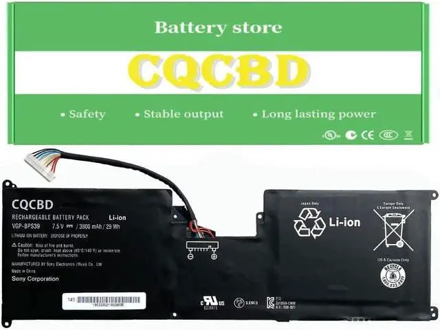 Main image of CQCQ VGP-BPS39 Battery for Sony Vaio T1121 SVT11213CXW SVT112A2WL Tap 11 Tablet SVT11213CXB SVT11213CGW SVT11215CW Laptop (7.5V 29Wh/3800mAh)