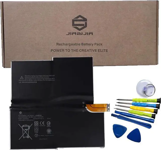 Main image of JIAZIJIA G3HTA005H Laptop Battery Replacement for Microsoft Surface Pro 3 1631 Tablet Series Notebook G3HTA009H MS011301-PLP22T02 with Tools Kit Black 7.6V 42.2Wh 5547mAh