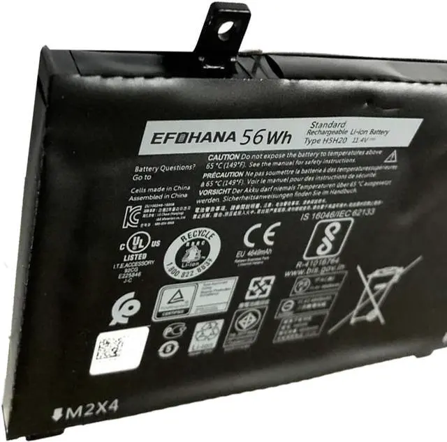 Alt view image 2 of 5 - EFOHANA H5H20 Laptop Battery Replacement for Dell 15 9550 9560 9570 5510 5520 5530 Series Notebook 62MJV M7R96 05041C 5D91C 11.4V 56Wh 4649mAh