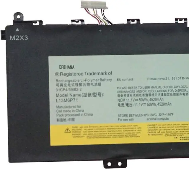 Alt view image 2 of 4 - efohana L13M6P71 Laptop Battery Replacement for IdeaPad Yoga 2 13 inch Series Notebook L13S6P71 121500229 11.1V 50Wh 4520mAh