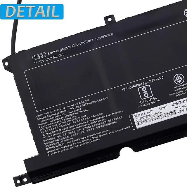 Alt view image 4 of 4 - E-YIIVIIL Replacement Battery PG03XL Compatible with Hp Pavilion 15-DK 15-DK0125TX HSTNN-OB1I Battery