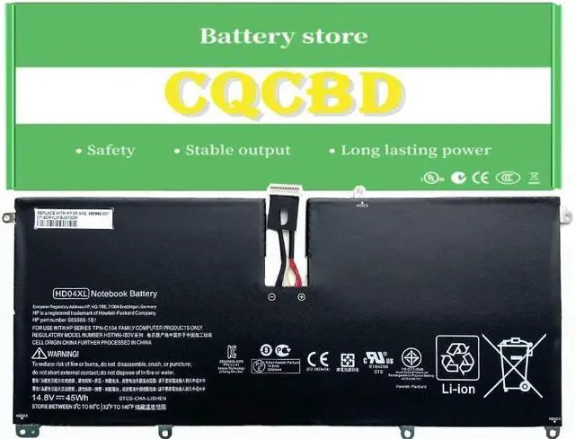Main image of CQCQ HD04XL Battery for HP Envy Spectre XT ULTRABOOK 13-2095CA 13T-2000 RE 13-2001TU 13-2157UR 13-2000eg 13-2021tu 13-2120tu 13-2190LA 13-2192LA TPN-C104 HSTNN-IB3V 685989-001 685866-171 685866-1b1