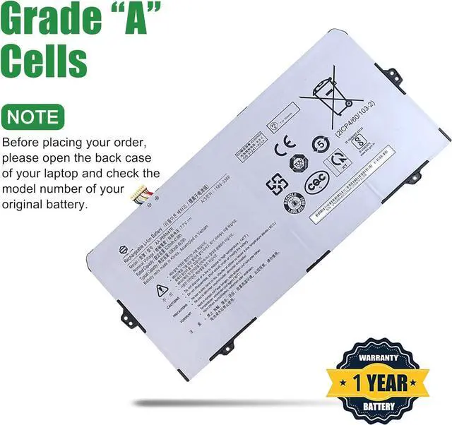 Alt view image 4 of 6 - JIAZIJIA AA-PBRN4TR Laptop Battery Replacement for Samsung Galaxy Chromebook XE930QCA XE930QCA-K02US XE930QCA-K01US Series Notebook 7.7V 47.9Wh 6230mAh