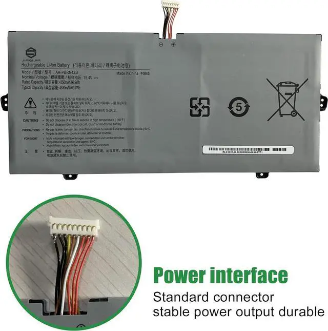 Alt view image 3 of 6 - JIAZIJIA AA-PBRN4ZU Laptop Battery Replacement for Samsung Galaxy Book Flex 15-NP950 950QCJ 930QCJ 950XCJ 930XCJ Series Notebook 15.4V 66.9Wh
