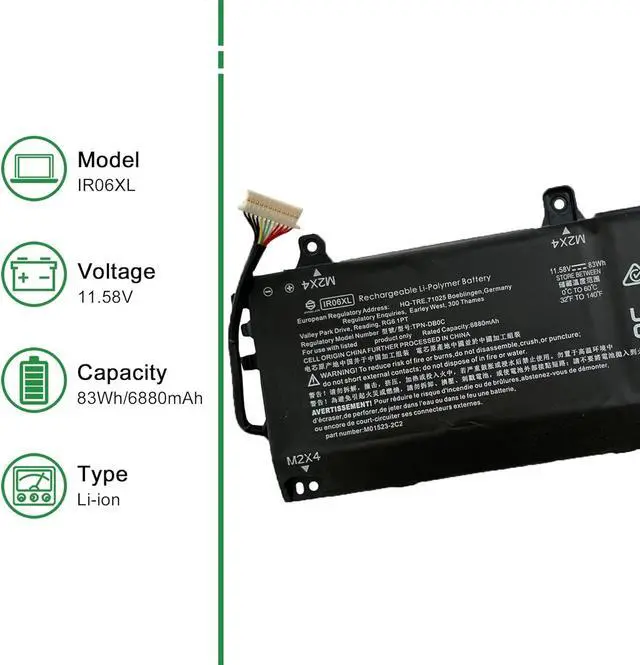 Alt view image 2 of 5 - JIAZIJIA IR06XL M02029-005 Battery Replacement for Hp ZBook Power G7 Mobile Workstation Series TPN-DB0C M01523-2C2