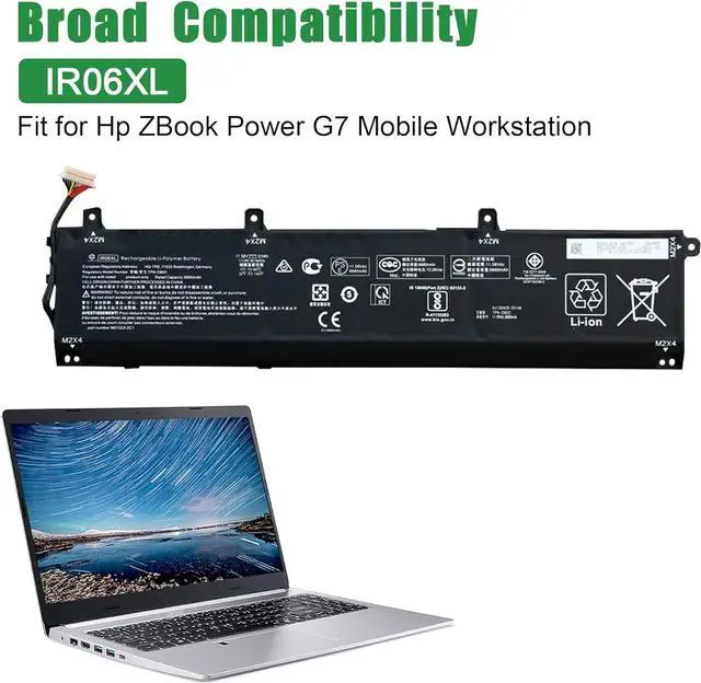 Alt view image 4 of 5 - JIAZIJIA IR06XL M02029-005 Battery Replacement for Hp ZBook Power G7 Mobile Workstation Series TPN-DB0C M01523-2C2