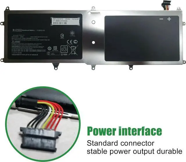 Alt view image 3 of 6 - JIAZIJIA KT02XL 753704-005 Laptop Battery Replacement for Hp Pro X2 612 G1 Tablet Series Notebook HSTNN-IB6F 753330-1C1 7.4V 25Wh