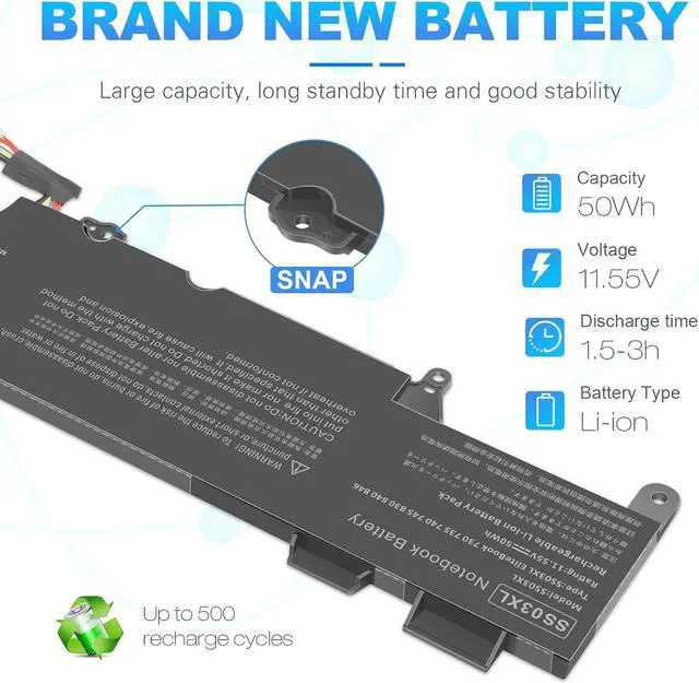 Alt view image 4 of 7 - TREE.NB Battery SS03XL 933321-855 for Hp EliteBook 840 G5 G6 Battery 730 735 740 745 830 846 G5 840 G6 735 745 830 G6 ZBook 14U G5 G6 HSN-I13C-4 932823-421 933321-852
