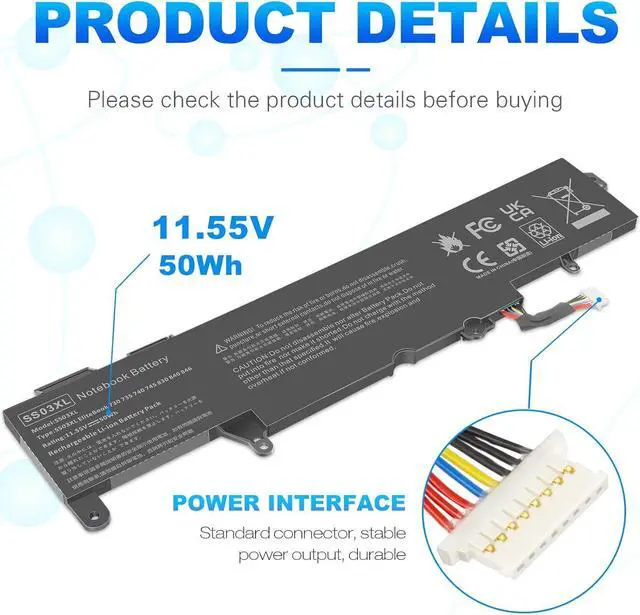 Alt view image 2 of 7 - TREE.NB Battery SS03XL 933321-855 for Hp EliteBook 840 G5 G6 Battery 730 735 740 745 830 846 G5 840 G6 735 745 830 G6 ZBook 14U G5 G6 HSN-I13C-4 932823-421 933321-852
