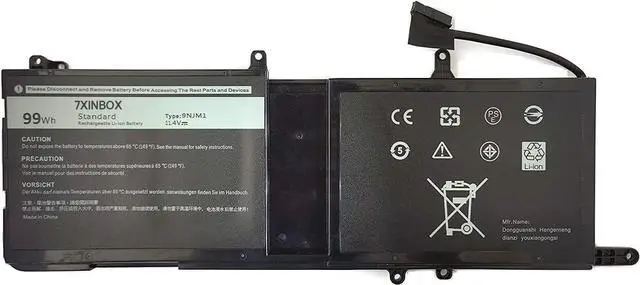 Main image of 7XINbox 11.4V 99wh 9NJM1 0546FF 0HF250 44T2R HF250 MG2YH 0MG2YH Replacement Laptop Battery Compatible with Alienware 15 R3 R4 17 R4 R5 Series
