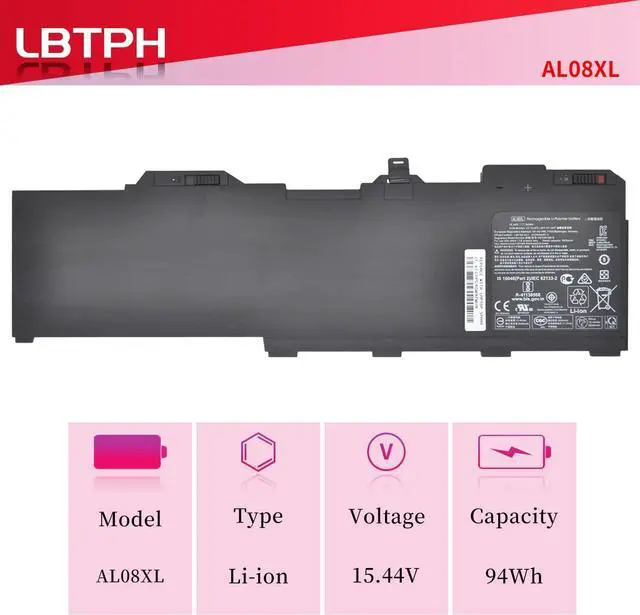 Alt view image 2 of 7 - AL08XL 94Wh Battery for HP ZBook Fury 17 G7 G8 15 G7 G8 Mobile Workstation