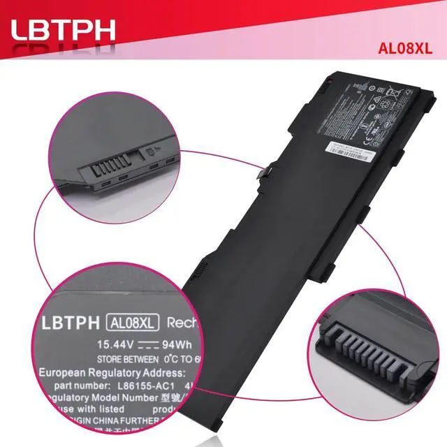 Alt view image 3 of 7 - AL08XL 94Wh Battery for HP ZBook Fury 17 G7 G8 15 G7 G8 Mobile Workstation