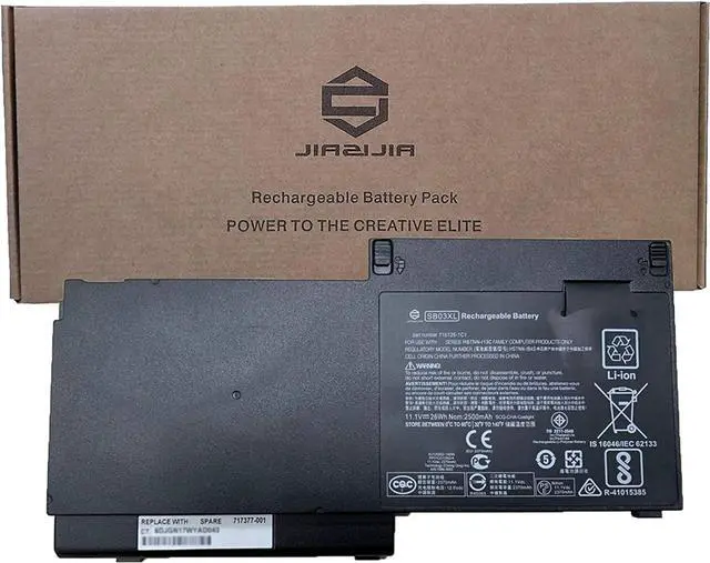 Main image of JIAZIJIA SB03XL Laptop Battery Replacement for HP Elitebook 720 725 820 G1 G2 Series Notebook 716725-1C1 HSTNN-IB4S 717377-001 Black 11.1V 26Wh 2500mAh