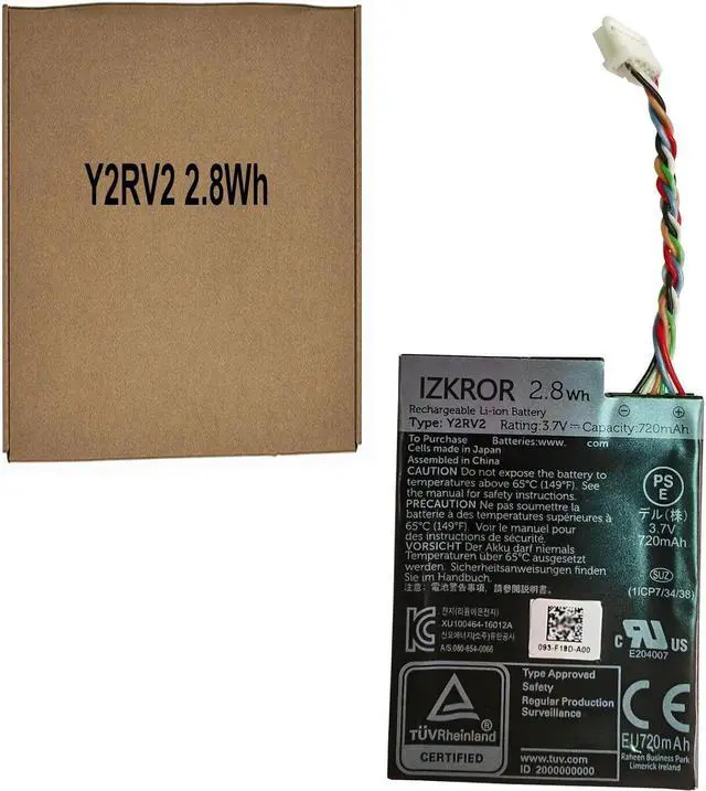 Main image of IZKROR Y2RV2 2.8Wh 720mAh Battery Replacement for Dell PowerEdge R710 H740P Mini R640 R740 R840 R940 RAID Controllers Series J2RH2 NWJ48 3JH35 5FMY4 3.7V
