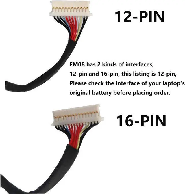 Alt view image 2 of 3 - TsuLin FM08 Laptop Battery Compatible with HP Omen 17-AN013TX 17-AN014NG 17-an008ur 17-AN014TX Series Notebook HSTNN-LB8B TPN-Q195 922752-421 922753-421 922976-855 14.4V 86Wh 5973mAh (12-PIN)