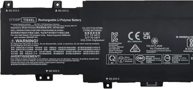 Alt view image 2 of 5 - EPYOBW TI04XL Laptop Battery 55.67Wh 15.12V 4-Cell Compatible with HP Envy 17-CH 17-CH0000NB 17-CH0000NC / Envy 17M-CH 17M-CH0013DX 17M-CH1013DX Series HSTNN-IB9T M24420-1D1 M24420-1C1 M24563-005