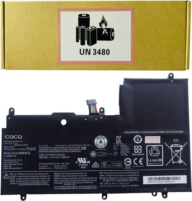 Main image of CQCQ L14M4P72 L14S4P72 Battery for Yoga 3 14inch Yoga 3-1470 IdeaPad Yoga 700-14ISK Series [7.4V 45Wh]