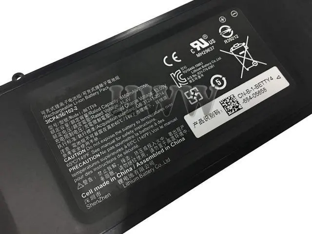 Alt view image 3 of 5 - New 11.4V 70Wh 6160mAh BETTY4 Battery Compatible with Razer Blade 2016 V2 14" 3ICP4/56/102-2 RZ09-0195 RZ09-01953E72 Series