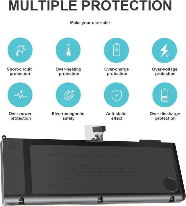 Alt view image 6 of 7 - A1321 A1286 (Only for Mid 2009 Mid 2010 Version) Laptop Battery for MacBook Pro 15 Inch Battery A1321 A1286 MC371LL/A MC372LL/A MB985 MB986 MC118 020-6380-A 020-6766-B 661-5211 661-5476 661-5844 73Wh