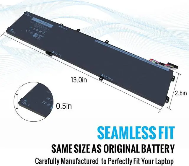 Alt view image 3 of 7 - 6GTPY Battery 97WH, Replacement for Dell XPS 15 9560 Battery, XPS 15 9570 9550 7590 Vostro 7500 Precision 5510 5520 5530 M5510 M5520 1P6KD 4GVGH GPM03 5D91C 5XJ28 451-BBYB P56F002 Laptop Battery 11.4V