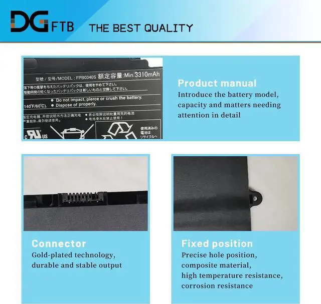 Alt view image 2 of 7 - FPB0340S FPCBP536 Replacement Laptop Battery for Fujitsu LifeBook U937 U938 U937-P580DE U937-P760DE Series CP730401-01 CP737634-01 CP749820-01 CP760852-03 4INP5/60/80 (14.4V 50Wh/3490mAh)