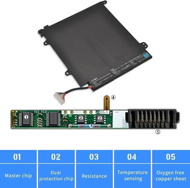 Alt view image 5 of 7 - HXPKH BT2107-B Laptop Battery for EPSOP BT2107-B Laptop Battery 7.6V 2725mAh/20Wh