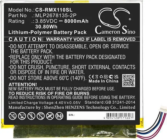 Alt view image 3 of 6 - BCXY Battery Replacement for Verizon Ellipsis 10 inch 32GB HD 4G QTAXIA1 Ellipsis 10 HD MLP2678135-2P