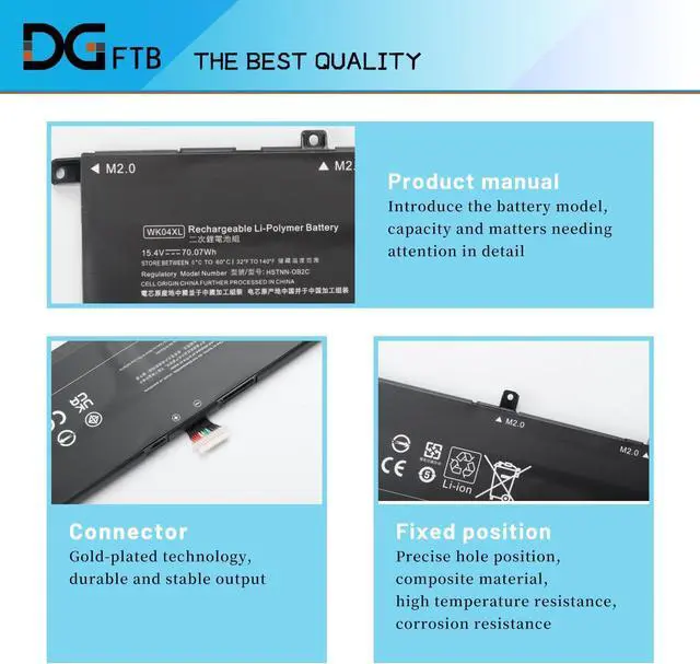 Alt view image 2 of 7 - DGFTB WK04XL 70.07Wh Laptop Battery for HP Victus 16-e 16-d 15-f Victus 16-D0001UR 16-D0023DX 16-D1113TX 16-E0005UA 16-E0029UR 16-E0194NW OMEN 16-b 16-c HSTNN-IB9V HSTNN-OB2C HSTNN-WB0B M38822-1D1