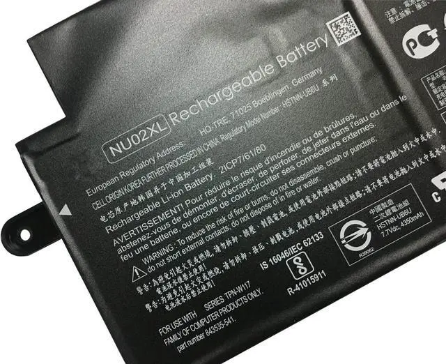 Alt view image 2 of 4 - HWW New 7.7V 35Wh NU02XL Battery Compatible with HP HSTNN-UB6U TPN-W117 843535-541 Series
