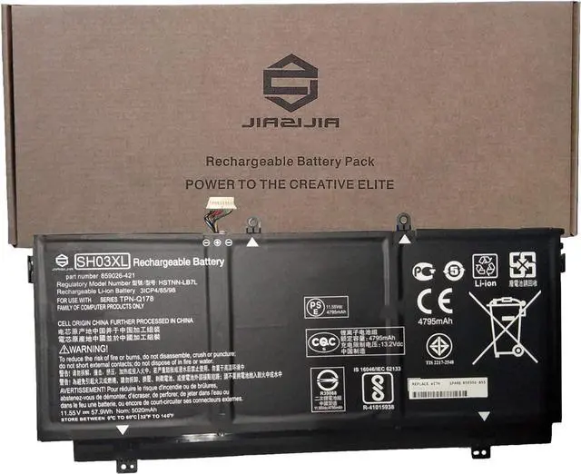Main image of JIAZIJIA SH03XL Laptop Battery Replacement for Hp Spectre X360 13-AC033DX 13-W002NG 13-W003NG 13-W013DX 13-W023DX 13-W031NG 13-W034NG Series 859026-421 HSTNN-LB7L 859356-855 901345-855 11.55V 57.9Wh