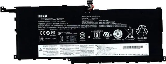 Main image of 01AV458 Laptop Battery Replacement for ThinkPad X1 Carbon 4th Gen Yoga 2nd Gen Series Notebook SB10K97567 01AV444 01AV457 01AV409 01AV410 01AV440 15.28V 56Wh 3665mAh 4-Cells