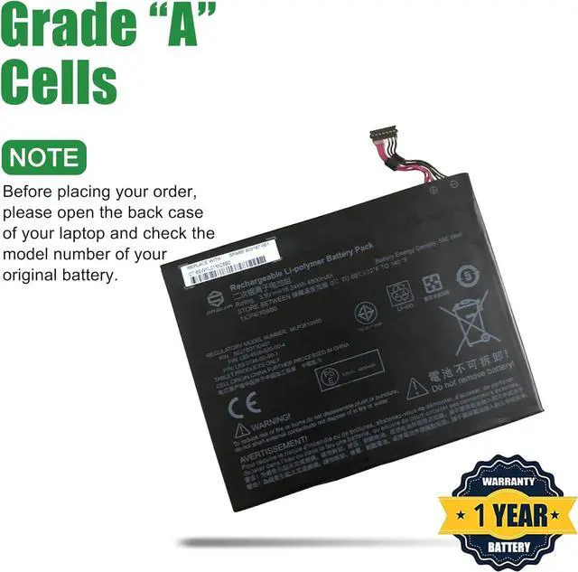 Alt view image 3 of 5 - JIAZIJIA MLP3810980 Laptop Battery Replacement for Hp Pro Slate 12 I508O T5L65PA L4A35UT Series Notebook 803187-001 3.8V 18.24Wh 4800mAh