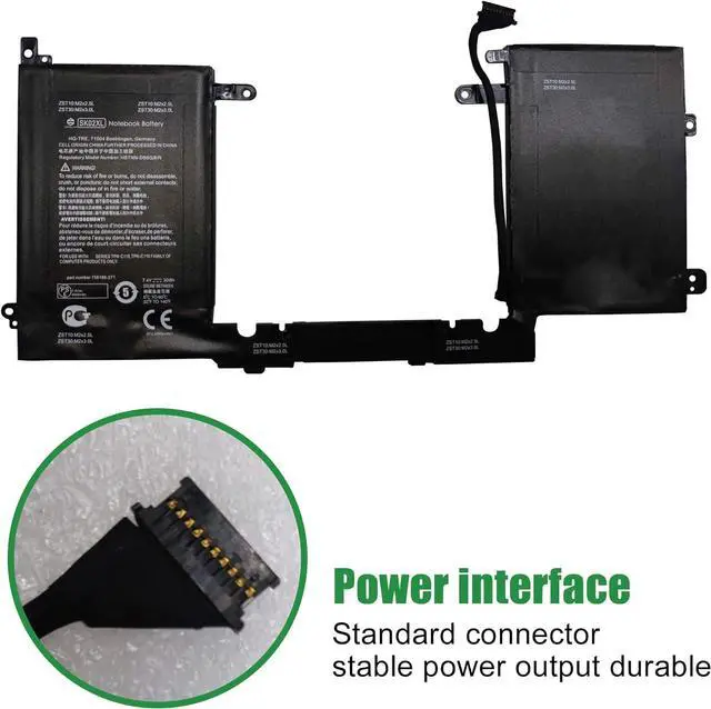 Alt view image 3 of 6 - JIAZIJIA SK02XL Laptop Battery Replacement for Hp Split X2 13-R010DX Series Notebook HSTNN-DB6G 756186-271 756416-001 7.4V 30Wh