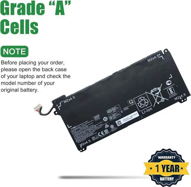 Alt view image 3 of 5 - JIAZIJIA PG06XL Laptop Battery Replacement for HP Omen 15-DH1010CA 15-DH1019NR 15-DH1065CL 15-DH0001LA 15-DH0006TX 15-DH0007TX Series Notebook HSTNN-DB9F L48431-2C1 L48497-005 11.55V 69Wh 5676mAh