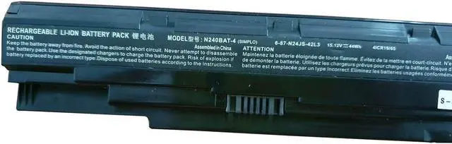 Alt view image 2 of 3 - efohana N240BAT-4 Laptop Battery Replacement for Clevo N240BU N240JU N250LU NP3240 Sager NP3245 N240PU Series Notebook N240BAT-3 6-87-N24JS-42F-1 6-87-N24JS-42L 6-87-N24JS-4UF-1 15.12V 44Wh 2200mAh