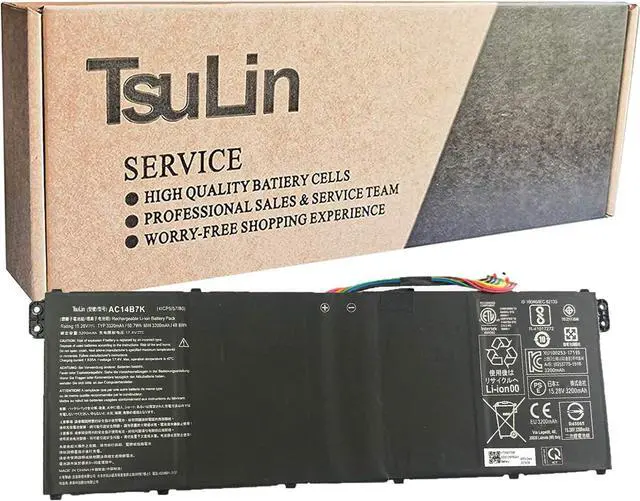 Main image of TsuLin AC14B7K Laptop Battery Compatible with ACER Spin 5 SP515-51GN Spin 5 SP515-51GN-80A3 Swift 3 SF314-54 Swift 3 SF314-52 Series Notebook 15.28V 50.7Wh 3320mAh