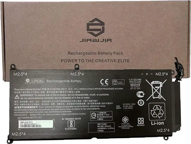 Main image of JIAZIJIA LP03XL Laptop Battery Replacement for Hp Envy 15-AE015TX AE016TX AE017TX AE018TX AE019TX AE020TX AE021TX AE119TX AE120TX AE122TX AE124TX Series HSTNN-DB7C 807211-221 807417-005 11.4V 48Wh
