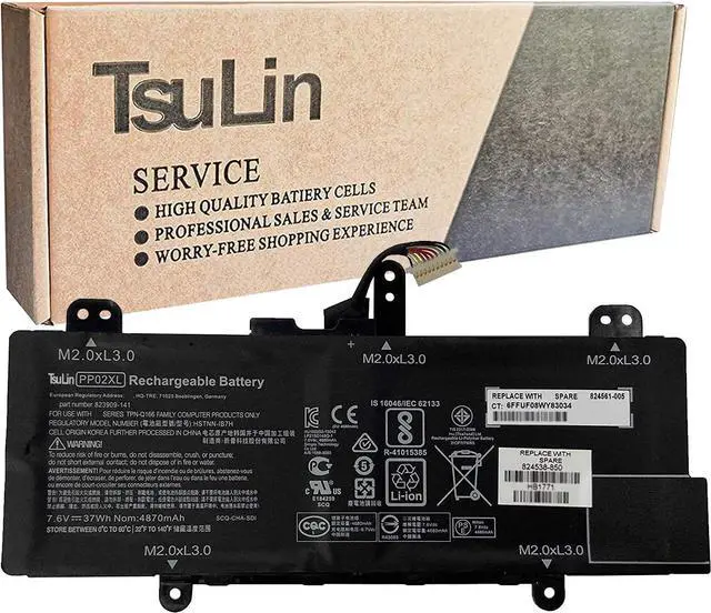 Main image of TsuLin PP02XL Laptop Battery Compatible with HP Pavilion Notebook 11 Series Notebook HSTNN-IB7H PP02XL PPO2XL TPN-Q166 823909-141 824561-005 7.6V 37Wh 4870mAh
