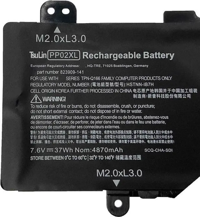 Alt view image 2 of 4 - TsuLin PP02XL Laptop Battery Compatible with HP Pavilion Notebook 11 Series Notebook HSTNN-IB7H PP02XL PPO2XL TPN-Q166 823909-141 824561-005 7.6V 37Wh 4870mAh