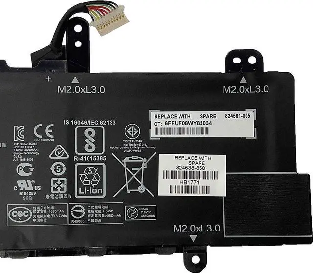 Alt view image 3 of 4 - TsuLin PP02XL Laptop Battery Compatible with HP Pavilion Notebook 11 Series Notebook HSTNN-IB7H PP02XL PPO2XL TPN-Q166 823909-141 824561-005 7.6V 37Wh 4870mAh