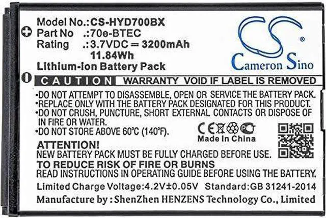 Alt view image 3 of 3 - Qigenia 70e-BTEC Replacement Battery for Dolphin 75e 60s 70e,60S-Batt-1 BAT-EXTENDED-01 Battery (3200mAh/3.7V)